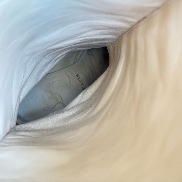 Christian Louboutin Cognac Brown Suede Wedge Boots with Fringe Size 37.5 - Picture 11 of 11